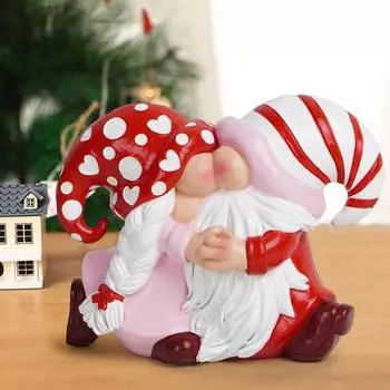 Yousheng Gnomes Couple Фигурка ко Дню святого Валентина Настольные гномы Пара Украшение из смолы Целующаяся статуэтка гнома Пара Подарки для девушки, мамы, женщины 1pc