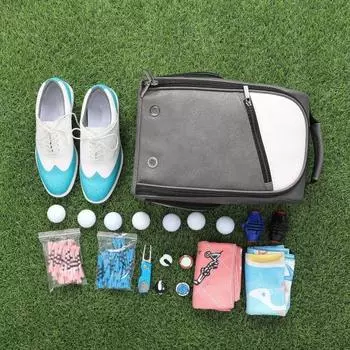 Yousheng Golf Shoe Bag Zipper Closure Large Capacity Waterproof Wear Resistant Sports Shoe Strap Bag with Side Accessory Pocket