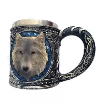 Yousheng голова волка из нержавеющей стали, смола, пиво, сок, молоко, вода, чашка для домашнего офиса, кофейная кружка