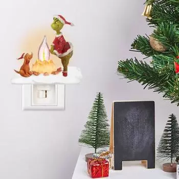 Yousheng Green Elf Campfire мерцающий свет Рождественский светодиодный искусственный костер Зеленый волос эльф щенок девочка ночник для дома спальня прикроватное украшение орнамент UK E