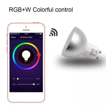 Yousheng GU10 WiFi Smart Light Bulb RGBW Dimmable Timer Switch LED Lamp for Alexa Google серебряный