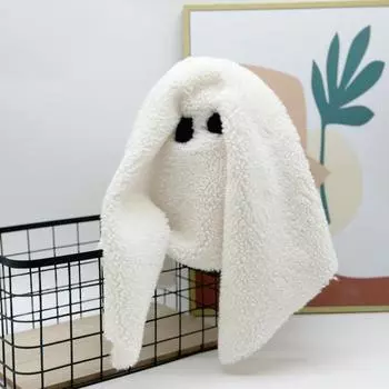 Yousheng Gus Подушка-призрак Веселая и мягкая Подушка-призрак на Хэллоуин Плюшевая белая игрушка-призрак с тыквой для Хэллоуина День благодарения