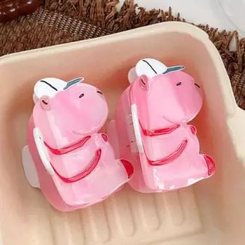 Yousheng Hair Claw Cartoon Capybara Shape Anti-slip Teeth Hair Clip Women Back Head Large Hair Clamp Hair Accessory розовый