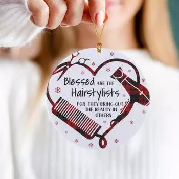 Yousheng Hairstylists Рождественское украшение Акриловое парикмахерское рождественское елочное украшение для украшения заднего вида автомобиля Декор для дерева красный