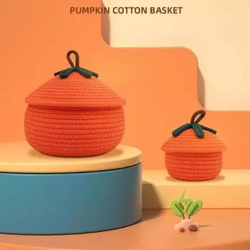 Yousheng Хэллоуин плетеная тыквенная корзина с крышкой большой емкости универсальное использование игрушка органайзер для закусок декоративная корзина для конфет L