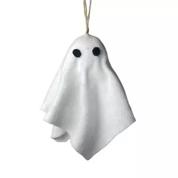 Yousheng Хэллоуин Подвесное Украшение Привидение Жуткое Маленькое Белое Тканевое Привидение Елочные Украшения для Спальни Двора Дома Декор для Вечеринки 1pc