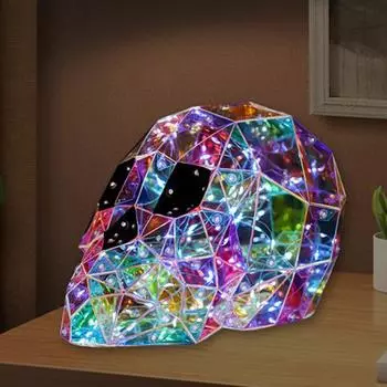 Yousheng Хэллоуин светодиодный череп украшение ручной работы светящийся призрак ночник ужас скелет голова статуэтка комната статуя для вечеринок домашний декор