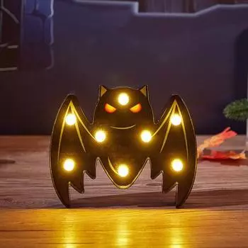 Yousheng Хэллоуин световое украшение призрак тыква летучая мышь светодиодная настольная лампа на батарейках ночники для дома спальня бар вечеринка декор C