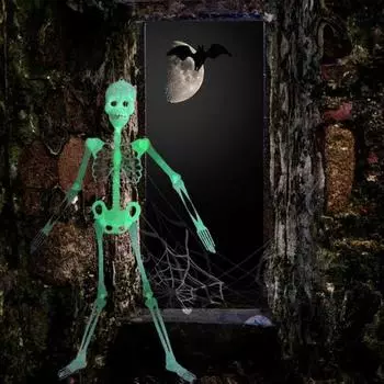 Yousheng Хэллоуин светящийся скелет украшение всего тела кости черепа реквизит страшный подвижный скелет украшение для Хэллоуина вечеринка декор 90 cm