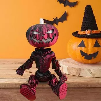 Yousheng Хэллоуин тыква человек фигурка подвижные суставы тыква фигурка светящаяся шарнирная тыква модель игрушка настольное украшение орнамент