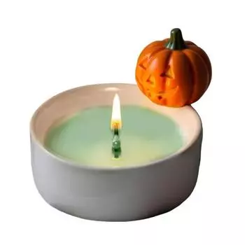 Yousheng Halloween Ghost Candle Holder Creepy Spider Witch Black Cat Bat Pumpkin Resin Candle Stand Candlestick Table Centerpiece Decoration E