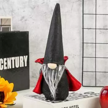 Yousheng Halloween Gnome Decoration Мягкая плюшевая фигурка гнома Безликий гном кукла игрушка с плащом для украшения домашнего стола на Хэллоуин Men