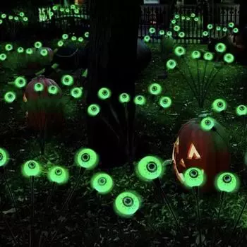 Yousheng Halloween Ground Stake Light Outdoor на солнечных батареях Ghost Eyeball Light, жуткие демонические глаза, украшение для вечеринки в честь Хэллоуина, декор сада и двора 8