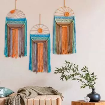 Yousheng Handmade Dream Catcher Boho Macrame Wall Decor Sunrise Sunshine Sunset Dreamcatcher для спальни, гостиной, столовой C