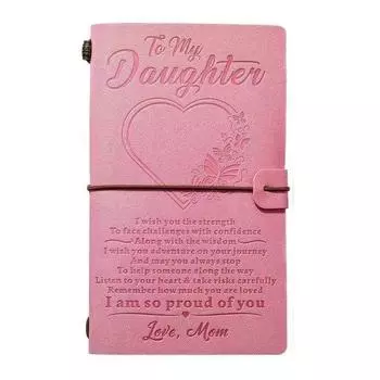 Yousheng Handmade Faux Leather Journal Notebook Thickened Paper Customizable Text Fonts Durable Diary Floral Pattern Cover Notebook