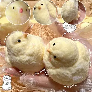 Yousheng Handmade Игрушка для снятия стресса в виде цыпленка Ультрамягкие игрушки для беспокойства Силиконовые цыплята Фигурка для снятия стресса в виде цыпленка Украшение стола жёлтый