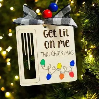 Yousheng Handmade Wooden Money Holder Christmas Tree Reindeer Money Clip Wallet Ornament with Blessing Placing Money Dispenser for Christmas Tree Home B