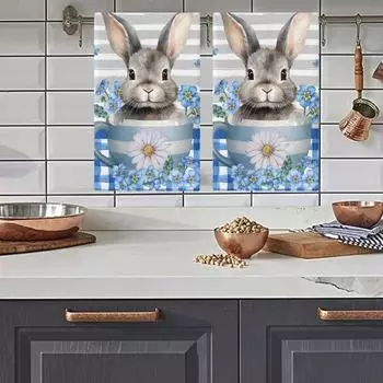 Yousheng Happy Пасхальный кролик яйца полотенце декоративное полотенце для посуды весенние цветы благословения тряпка для посуды блюдо полотенце для рук F