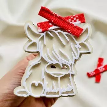 Yousheng Highland Cow Car Vent Clip Освежитель воздуха Милый автомобильный ароматизатор Диффузор Деревянный декоративный автомобильный ароматизатор Снятие стресса Украшение для дома и автомобиля