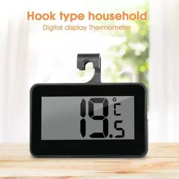 Yousheng Холодильник Подвесной Термометр ЖК-Дисплей Водонепроницаемый Морозильник Цифровой Термометр Работающий От Батареи Высокоточный Датчик Температуры Холодильника чёрный