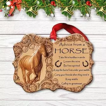 Yousheng Horse Рождественское украшение 2D Акриловая Лошадь Рождественская елка Подвесное украшение Лошадь Памятный подарок Украшение для дома для любителей лошадей