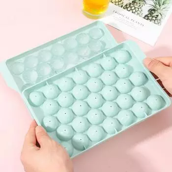 Yousheng Ice Cube Tray Round Tasteless PP 33 Grids Cocktails Многоразовый Ice Cube Mold для сока синий