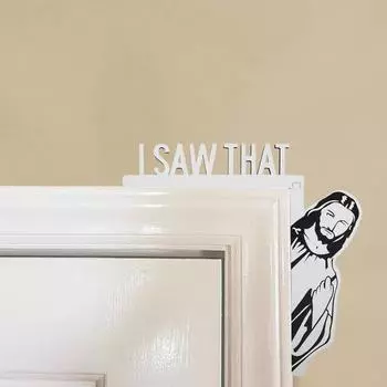 Yousheng Иисус Дверной Уголок Украшение Спаситель Я Видел Это Левый Правый Деревянный Дверной Каркас Знак Передняя Дверь Кромка Верхний Украшение Сидящего Left