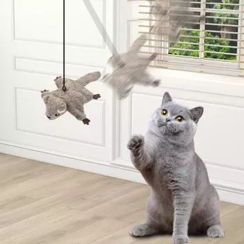 Yousheng интерактивная плюшевая игрушка для кошек-птиц, перезаряжаемая через USB, хлопающая щебечущая птица, активируемая прикосновением, электрическая имитация животных для домашних кошек B