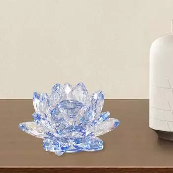 Yousheng искусственный хрустальный лотос, стеклянная статуэтка, коллекция поделок, прозрачный лотос, украшение стола, пресс-папье лотоса для удачи, мира, декор стола 11cm