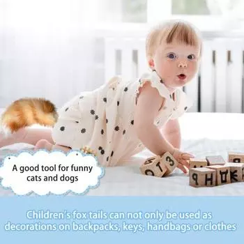 Yousheng искусственный лисий хвост брелок пушистый меховой хвост косплей цепь искусственный лисий хвост декоративный аксессуар для рюкзаков ключей одежды F