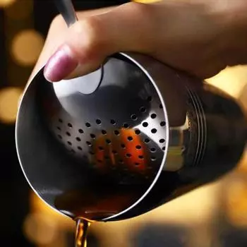 Yousheng Julep Strainer Professional Удобная сетка 304 Нержавеющая сталь Эргономичная ручка Коктейльный фильтр Ложка Кухонные принадлежности серебряный