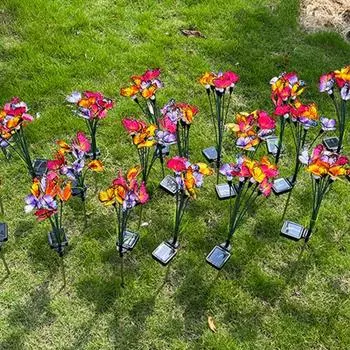 Yousheng качающаяся бабочка светодиодная садовая лампа водонепроницаемая автоматическая зарядка на солнечной батарее ландшафтный светильник украшение двора патио дорожка 6 head