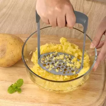 Yousheng Картофельная давилка из нержавеющей стали с эргономичной ручкой, ручная машина для приготовления еды, инструмент для картофеля, фасоли, авокадо, прочная кухонная утварь жёлтый