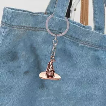 Yousheng Keychain Witch Hat Broomstick Pendant Keyring Rust-Resistant Zinc Alloy Key Holder Witchcraft Jewelry