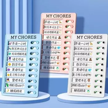 Yousheng Kids Adult Самодисциплина Часы Раздвижные Часы с 100 Белыми Карточками Трекером Заданий Двусторонние Листы Заданий светло-бежевый