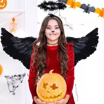 Yousheng Kids Angel Wings Костюм принцессы для девочек Регулируемые перьевые крылья феи Косплей Сценический реквизит для вечеринок на Хэллоуин