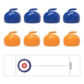 Yousheng Kids Curling Board Game со складным ковриком 8/16 шайб, обучающая игра для малышей с плавающими камнями, 2 игрока, семейная интерактивная хоккейная игрушка A