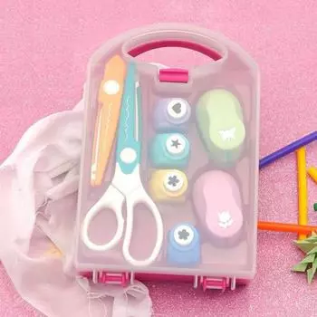 Yousheng Kids DIY Hole Punch Set Безопасный дырокол, удобный для детей, простой в использовании дырокол для поделок, полный набор для поделок красный