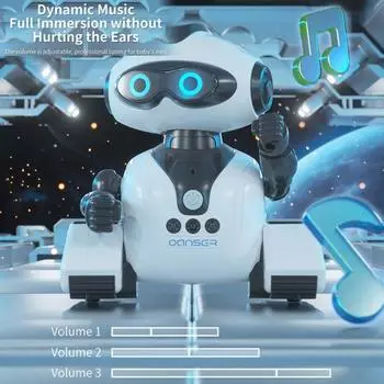 Yousheng Kids, игрушка-робот с дистанционным управлением, светодиодными глазами, музыкальным программированием, распознаванием жестов, сенсорным интерактивным детским электрическим 2,4 ГГц, модель робота-трюка на радиоуправлении розовый