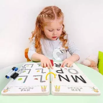 Yousheng Kids Pen Control Training Book с 8 ручками, ластиком, многоразовая дошкольная рабочая тетрадь для раннего обучения, для мальчиков и девочек, подарок зелёный