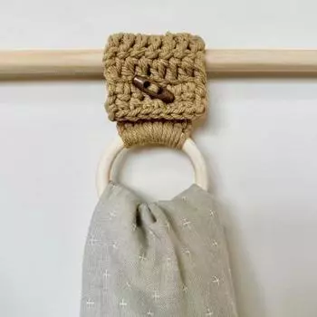 Yousheng Kitchen Crochet Towel Держатель для полотенец Простая установка Компактная вешалка для полотенец Подвесное кольцо для кухонных полотенец чёрный