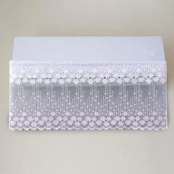 Yousheng Кондиционер Внешняя занавеска на лобовое стекло Анти-прямой дует Цветочная аппликация Кружева AC Декоративная крышка дефлектора с застежкой-лентой 100cm A