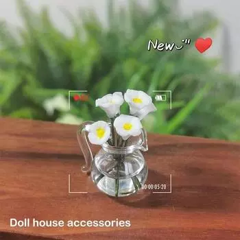 Yousheng креативная мини стеклянная ваза прозрачное растение гидропоника цветок прочный реалистичный миниатюрный цветок DIY украшение кукольного домика чистый