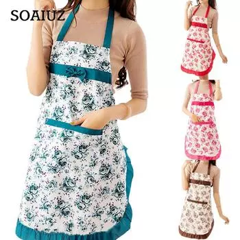 Yousheng Lady Bowknot Водонепроницаемый кухонный милый фартук розы красного