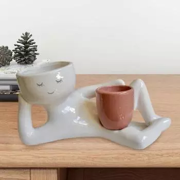 Yousheng Lazy Guy Planter смоляной лежачий цветочный горшок с дренажным отверстием настольный суккулентный горшок для суккулентов кактус комнатный садовый декор