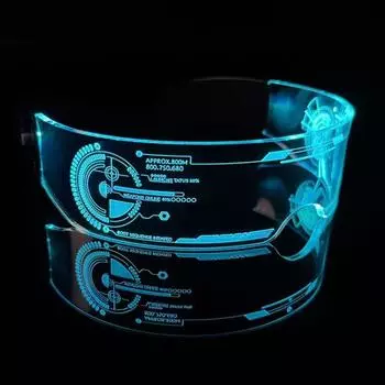 Yousheng LED Rave Glasses Space Солнцезащитные очки 7 цветов мигают Удобная посадка Сверхлегкие многоцветные светящиеся очки Очки B