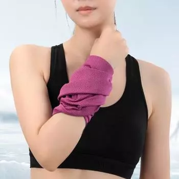 Yousheng Лето Охлаждающее Полотенце Для Запястий Быстросохнущее Поглощающее Пот Дышащее Для Мужчин Женщин Тренажерный Зал Йога Тренировки Спорт На Открытом Воздухе Полотенце с Ремешком На Запястье небесно-голубой