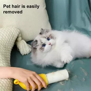 Yousheng Lint Roller Sticker Diagonal Peeling Design Инструмент для удаления шерсти домашних животных в форме банана с отверстием для подвешивания жёлтый
