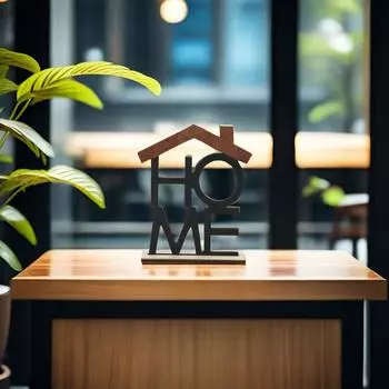 Yousheng LOVE HOME украшение для рабочего стола с деревянной основой для домашнего офиса, гостиной, стола, центральная часть, полый орнамент с английской буквой, рождественский подарок белый