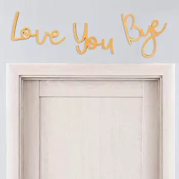 Yousheng Love You Bye табличка деревянная надпись на дверь над дверью деревенский настенный художественный знак для прихожей дома декор для входа подарок на день святого Валентина золотистый